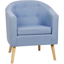 Tissu Fauteuil Salle à Manger Salon Bureau Réception Bleu Design Scandinave 64cm x 60cm x 70cm - Aqrau