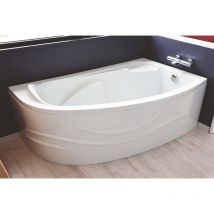 Tablier de baignoire Droite FANY - Tablier motif vague 160x90cm - ABS - Blanc