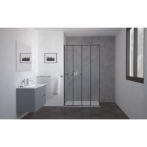 Ondee - Paroi de douche veria - Verre 8mm - Décor et Finition Noir mat - 140x200cm