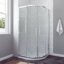 Boras-serie Duschkabine 80x80cm Viertelkreis Mit Schiebetüren 6mm Esg Glas Höhe 185cm - Aquabatos