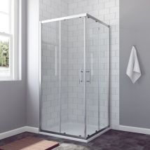Aquabatos - BOURGES-Serie Duschkabine Eckeinstieg 90x70cm mit Schiebetüren 6mm Echtglas Höhe 185 cm