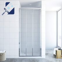 Aquabatos Dreiteilige Schiebetür Für Nische Duschtür Nischentür Nischenschiebetür Schiebeglastür Dusche 3 Teilig 6 Mm Sicherheitsglas Mit 