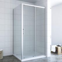 Aquabatos Eck-duschkabine 120x80x185cm Eckdusche Mit Schiebetür Eckeinstieg Dusche Duschwand Duschabtrennung Aus 6mm Sicherheitsglas