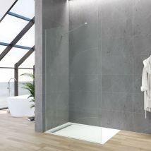 Aquabatos Walk-in Dusche Duschabtrennung Sicherheitsglas 8mm Glaswand Nano Beschichtung Duschtrennwand Easy Clean Seitenwand Mit Stabilisationsbügel 