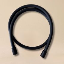 Aquacraft - 100 Duschschlauch 125 cm matt schwarz Brauseschlauch mit 1/2 Zoll Anschluss Flexibler Metallschlauch mit Knickschutz Drehkonus