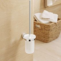 100 WC-Bürstengarnitur zum Kleben 10060000-00 Wandmodell, mit Glas, chrom - Aquacraft