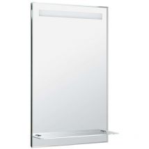 Accessoires - Spiegel mit LED-Licht 50x80 cm und Ablage, Chrom ATH52 - Aqualine