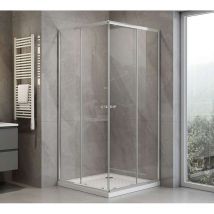 Agga - Box doccia 80x80 cm, cromo/vetro trasparente HLF808Y - Aqualine