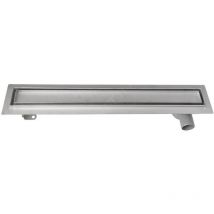 Aqualine - Canniveaux - Caniveau de douche Pavino avec grille pour carrelage, 860x140x92 mm, inox 2710-90