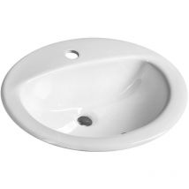 Aqualine - Lavabos - Lavabo 52x45 cm, avec trop-plein, trou pour robinet, blanc 55227