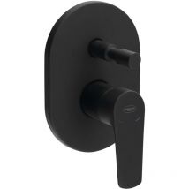 Aqualine - Lotta - Unterputz-Mischbatterie, 2 Abgänge, mit Schalter und Gehäuse, schwarz matt LT742B