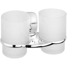 Rumba - Porte-verre double, chrome/verre au lait RB105 - Aqualine