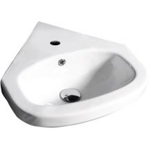 Creavit - Aqualine Vitroya - Lavabo d'angle 460x460 mm, avec trop-plein, trou pour robinet, blanc VT145