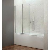 Aqualine - Wila - Badewannenabtrennung, Faltbar, 90x140 Cm, Aluminium Glänzend/klarglas Aq5742