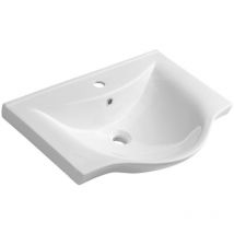 Aqualine - Zara - Meuble lavabo 645x460 mm, avec trop-plein, trou pour robinet, blanc 10065
