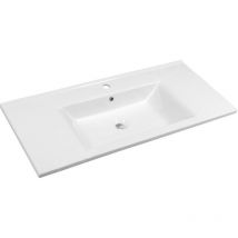 Ben Sanitair - Aqualine Zuno - Lavabo, 1000x455 mm, avec trop-plein,1 trou de robinetterie, blanc 9100