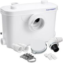 Broyeur Sanitaire 400 W Pompe De Relevage Sanitaires 100 L/min Distance De Pompage Verticale De 7 M Avec 3 Entrées Pour Toilettes, Évier Et Baignoire 