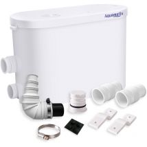 Silencio 2 Bomba Sanitaria 400W Sanitaria Triturador Macerador 135L/min 10,5m Distancia de bombeo vertical 2 entradas para ducha, lavabo, bañera con