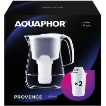 Filtro Acqua Provence Bianco Con 2 Filtri A5 Con Caraffa In Magnesio Per 4,2 L, Grande Fiiter Dell'acqua In Effetto Vetro, Riduce Il Calcare E Il 