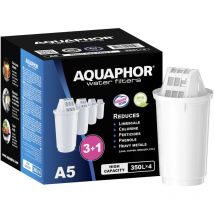 Aquaphor - Cartucce filtro A5 3+1 pacco i Filtra calcare e cloro, metalli pesanti e altre sostanze i 350l acqua purificata i Con la tecnologia