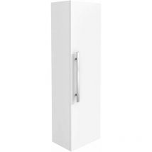 Aquariss 1200mm Tall Bathroom Cupboard 1 Door Slim Storage Cabinet Tallboy Unit Wall Mounted with 2 Adjustable Shelves Flat Packed Gloss White Painted