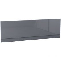 Bathroom Gloss Grey Moisture Resistant Wooden Adjustable Height Bath Panel 1800mm Front Side Panel - Aquariss