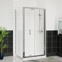 Bifold Shower Enclosure Cubicles 6mm Self Clean Shower Door Folding Shower Screen with Side Panel Chrome 1000x760mm - Aquariss