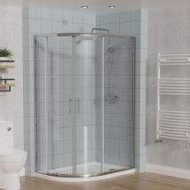 Aquariss Left/Right Offset Quadrant Shower Enclosure 6mm Easy Clean Glass Sliding Door Shower Cubicle Chrome 1200x800x1900mm