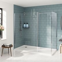 Aquariss - 800+1400 Wetroom Screen+215 Return Panel Chrome