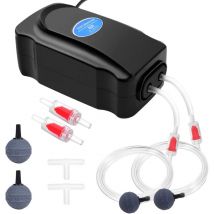 Rnemitery - Aquarium-luftpumpe, 8 W, Verstellbar, Leistungsstarker Aquarium-bubbler Mit Doppelauslass, Für Aquarien Von 5 Bis 300 L, Extrem Leise, Mit