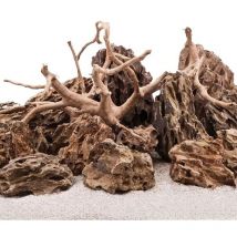 Aquaristikwelt24 - Aquarium Natursteine Wurzel 5kg Drachensteine + Moorkienwurzel M