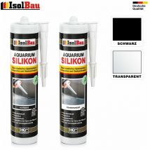 Isolbau - Aquarium Silikon 1-48 x 300ml Transparent Schwarz Glassilikon Süß/Meerwasser Farbe: Schwarz Menge: 12 Stück Artikel: Aquarium Silikon 300ml