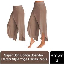 Aquarius - Super Soft Modal Spandex Yoga Pilates Pants, Brown s