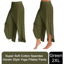 Aquarius - Super Soft Modal Spandex Yoga Pilates Pants, Green 2XL