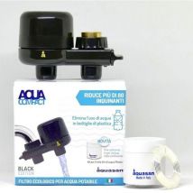 Aquasan - Compact Aquacompact Filtro Rubinetto Anticalcare con 2 Cartucce Nuovo Kit 2000 Litri Colore Nero