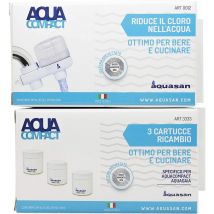 Aquasan - Compact Aquacompact Filtro Rubinetto Anticalcare con 5 Cartucce Special Kit 5000 Litri Colore Nero