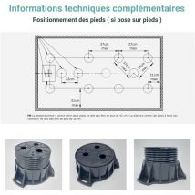Aquassistances - Aquasani Kit 5 pieds réglable pour receveur de douche