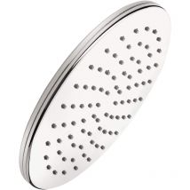 Aquasu - Soffione doccia Techna con 1 getto, rotondo, cromato, diametro 22 cm, con giunto sferico, gommini anticalcare, filettatura standard: 1/2',