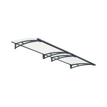 Palram - Patio Cover Aquila Door Awning Canopy 3000 Clear - Acrylic - L302 x W91.5 x H17.5 cm - Grey