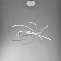 Araña de luces de metal y aluminio led blanco integrado 70x h150 cm