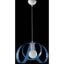 Bonetti Illumina - Araña de suspensión en hierro blanco y azul una luz 32x h24 cm