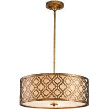 Arabella - 3 leichte große runde Decke Duo-Mount Anhänger Gold, E27 - Elstead