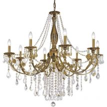 Kolarz PISANI CRYSTAL Candelabros de cristal con varios brazos, 8 luces, latón antiguo