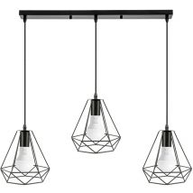 Araña de suspensión contemporánea - Forma de diamante - 25cm - 110-221V - Negro