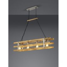 Iperbriko - Araña Madera Diseño Rústico Khan 4 Luces Trio Lighting
