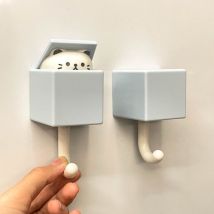(blu)Simpatico gancio senza cuciture Gancio per la porta del dormitorio Gancio per la chiave Ombrello Asciugamano Cappello Gancio per la decorazione
