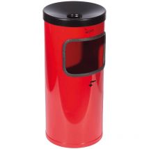 TKG - Ashtray de pared de seguridad D.180xH410 mm rojo con dispositivo de inclinación