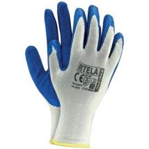 Arbeitshandschuhe mit Latexbeschichtung, blau/weiß 7