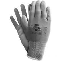 Arbeitshandschuhe grau – PU-Beschichtung – Größe 9 – Polyester – EN 388, EN 420