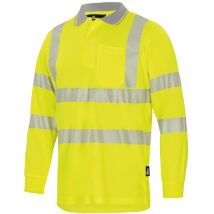 Triuso Vizwell Warnschutz-Langarmpolo VWPS32 Gr. 5XL leuchtgelb/marine